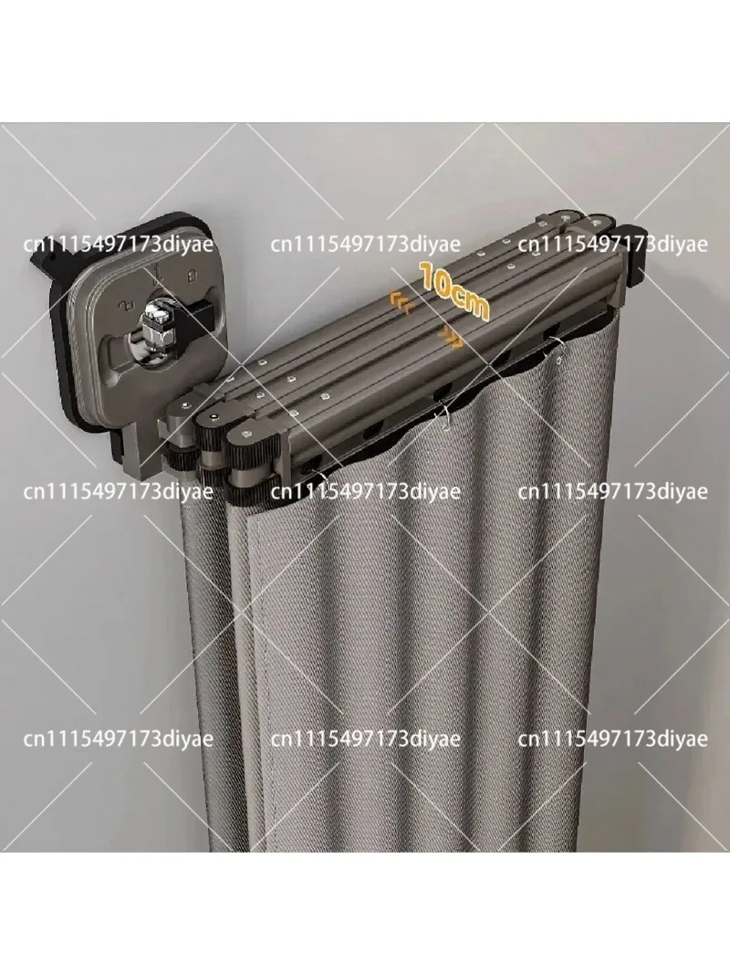 Foldable Adhesive Suction Cup Shower Curtain Rod Rust-proof Waterproof No Drilling Poles for Bathroom Partition