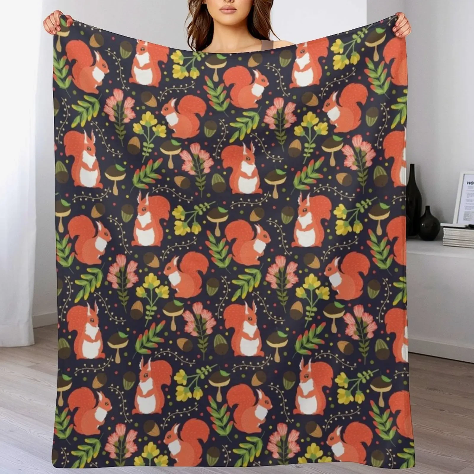 

Squirrels Throw Blanket Custom Comforter anime Flannels Blankets