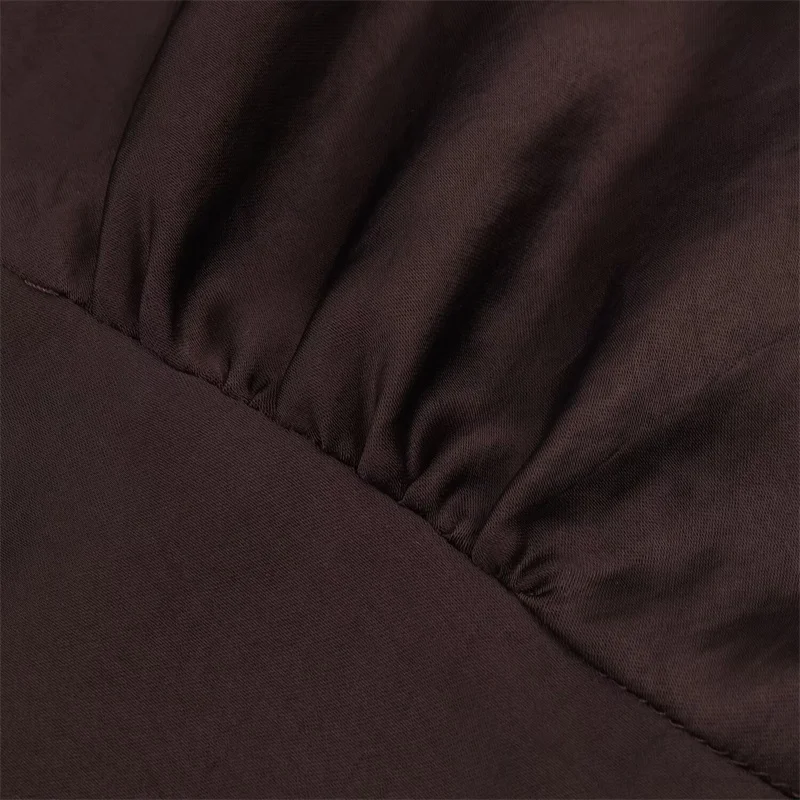 Sexy Damen-Midikleid aus Seidensatin, trendige Herbstmode, 2025, trendiges sexy Damen-Midikleid aus Seidensatin