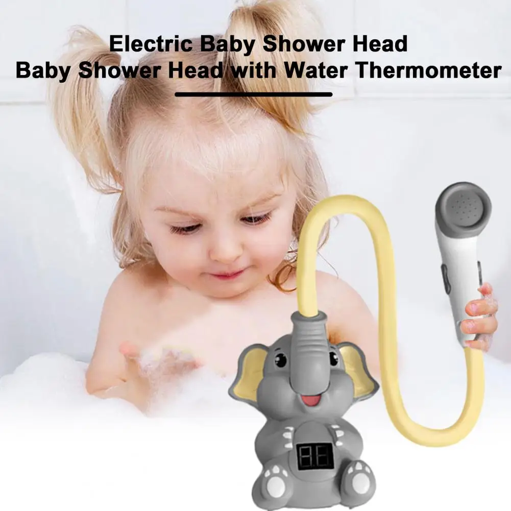 Elephant Baby Shower Head Electric Baby Shower Head Rechargeable Elephant Baby Bath Shower Head with Lcd for Toddlers for Boys