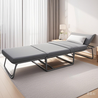 Office Home Folding Bed Portable Recliner for Office Nap Bed Gray Tri-fold Folding Bed No installation required