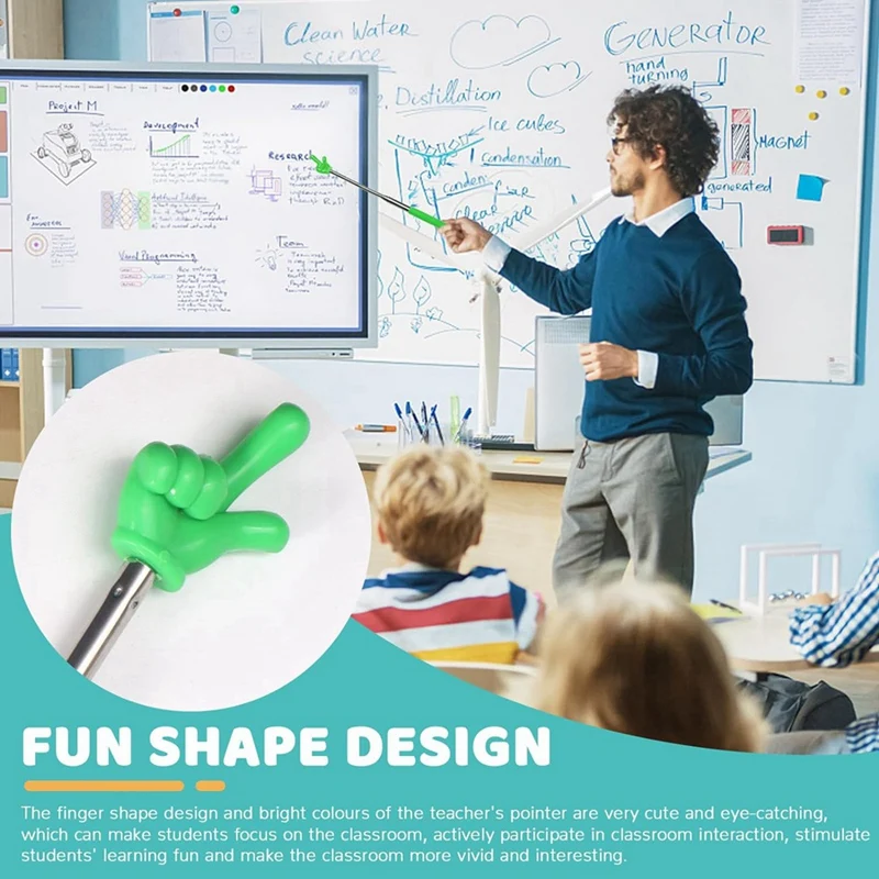 4 Pcs Teacher Pointer Stick Telescoping Hand Pointer Retractable Pointer Finger Reading Aid For Presentation Whiteboard