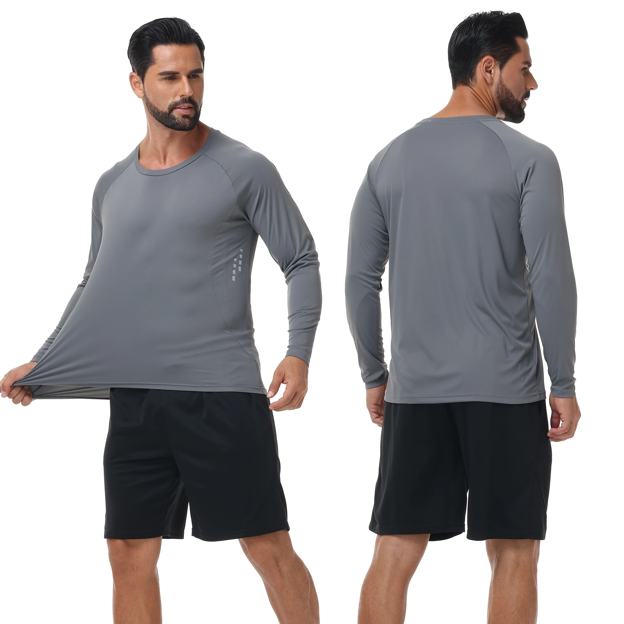 T-shirt à manches longues pour homme, t-shirt anti-éruption cutanée, chemise de protection solaire UV, pull de sport, pêche, randonnée, entraînement