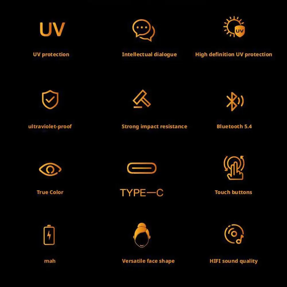 Per traduzione AI F06 occhiali Bluetooth occhiali da sole protezione UV sport all'aria aperta ciclismo ascolto musica telefono auricolare