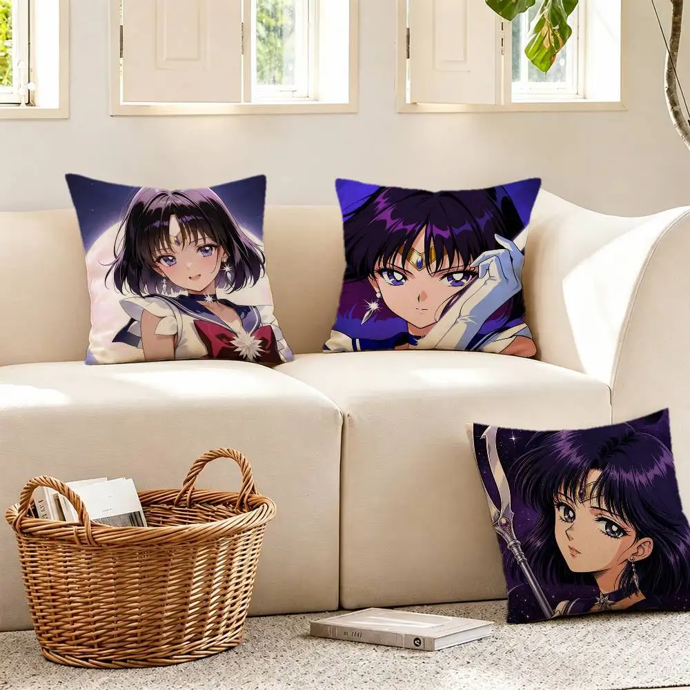 S-Sailor Moon Sailor Saturn Pillow Case Cushion Cover Throw Pillow Case For Car Sofa