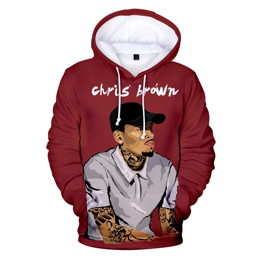 Pop Singer Chris Brown felpa con cappuccio stampata in 3D felpa da uomo donna Hip Hop Harajuku Streetwear Chris Brown cappotto per adulti e bambini