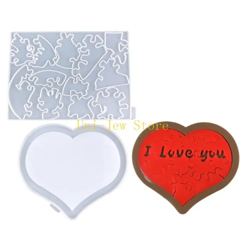 40 جيجابايت ديكور القلب لغز صياغة قوالب حساسة الحب شكل قلب زخرفة الكريستال الايبوكسي الراتنج قالب للحرف اليدوية #1