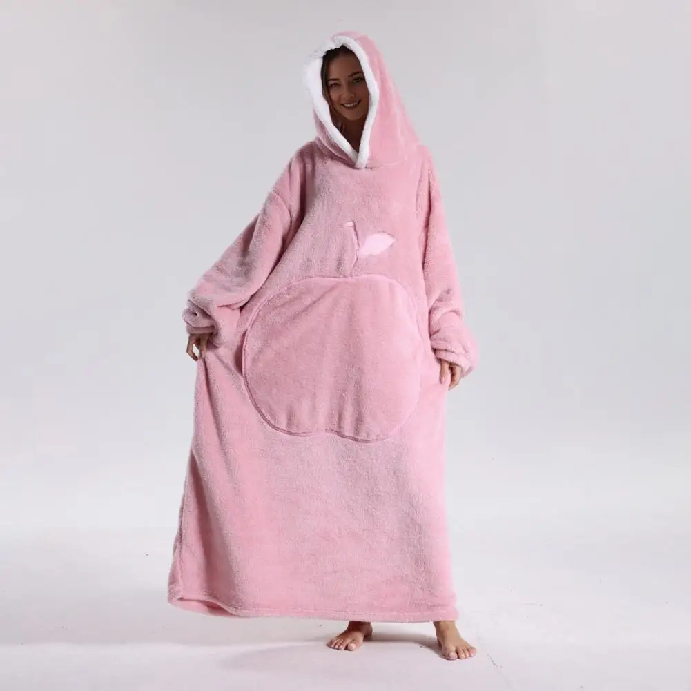 بطانية شتوية رداء حمام مع جيب كبير سميك على الوجهين بيجامة فضفاضة للاحتفاظ بالحرارة كم حماية كاملة بطانية #2
