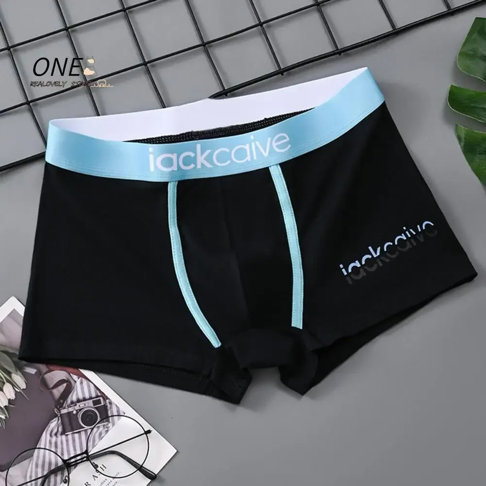 Men Boxer Briefs Mid-rise Patchwork Color Letter Print Shorts Underwear U-convex Sport Panties Shorts Underwear Men Panties