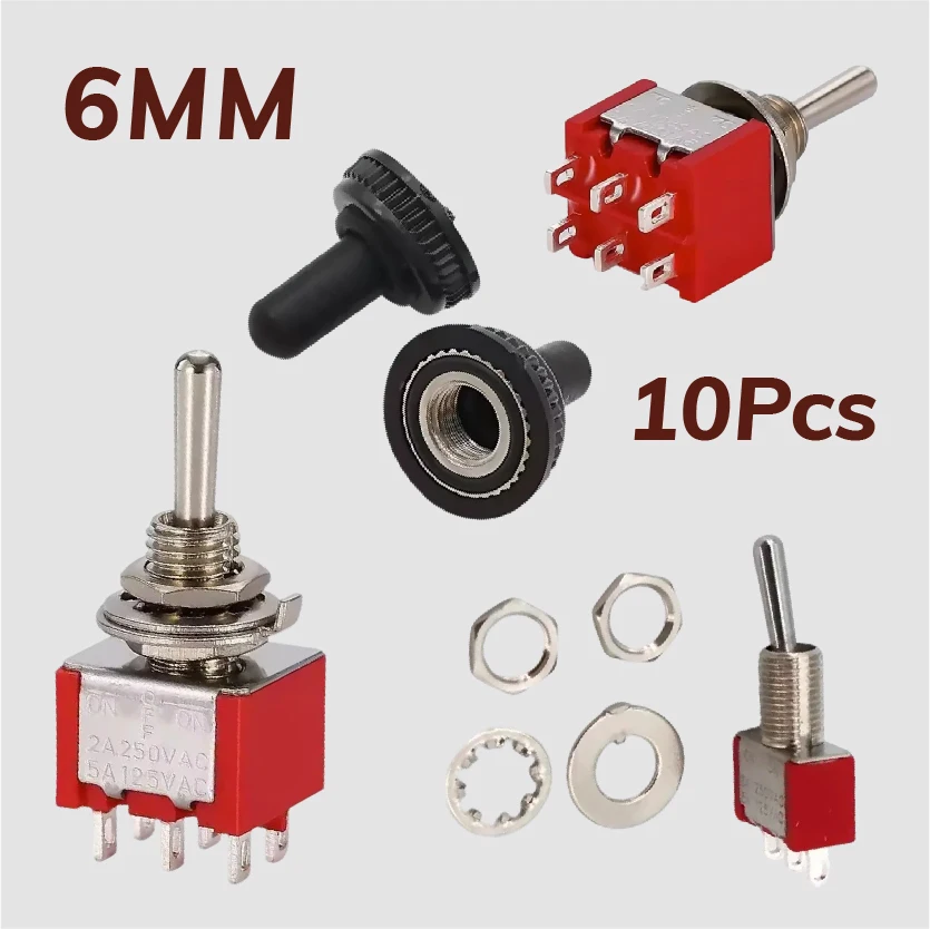

3/6 Pin Miniature Toggle Switch ON-OFF-ON /ON-ON MTS-102 103 202 203 Single Pole Double Throw