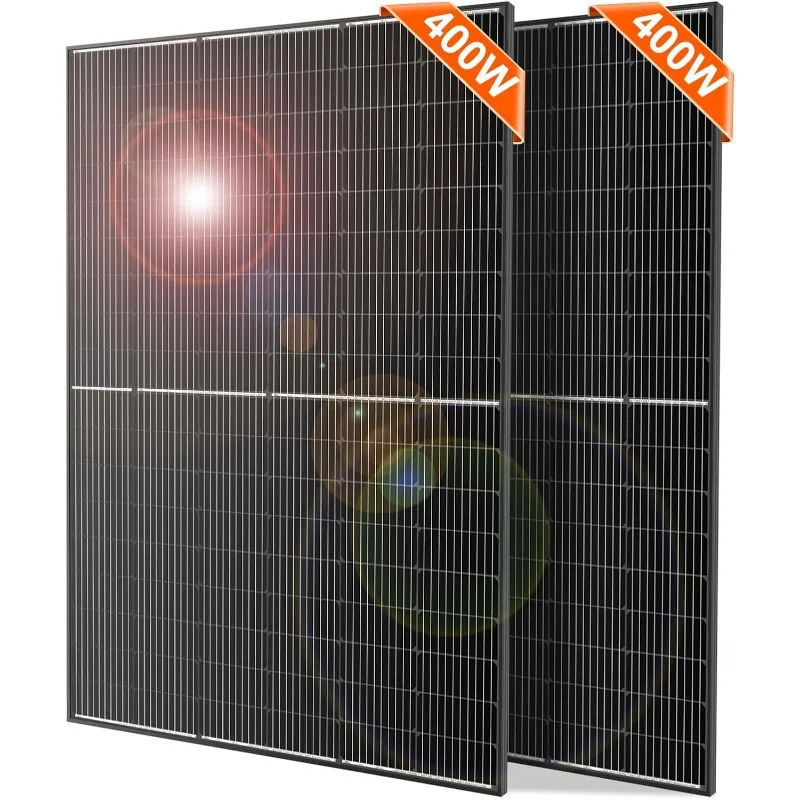 DOKIO 2PCS 400W Solar Panels 10BB 12/24 Volt Solar Panel kit High Efficiency for Rooftop Portable Power Station Farm Yacht 800w