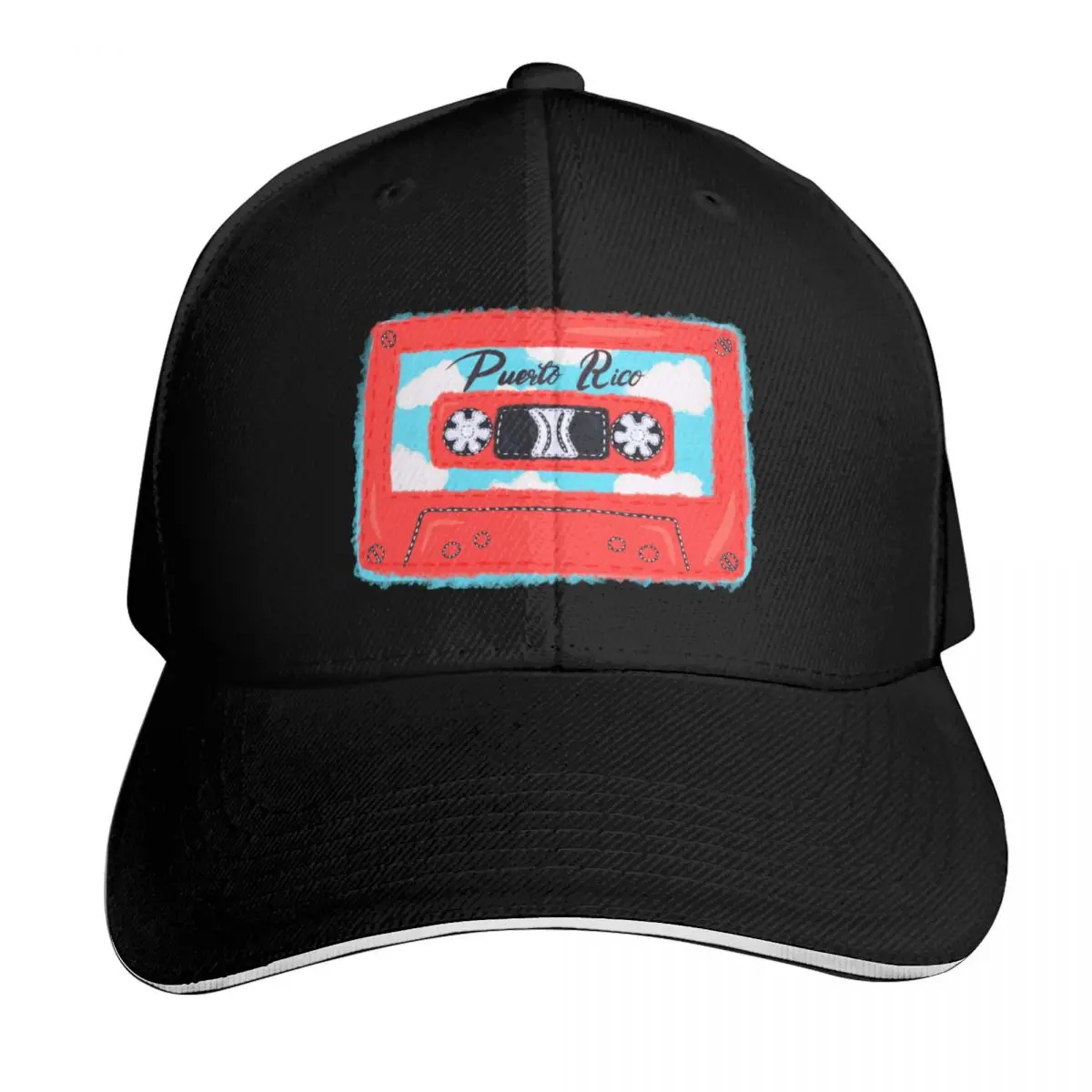 Puerto Rico Cassette Baseball Cap Vintage Retro Embroidered Lightweight Packable Gift for Him Her