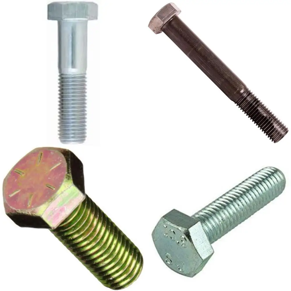 مسامير ذات غطاء سداسي من الخيط الخشن المطلي بالزنك فئة 8.8، M20-2.50 × 170 مم، 35 قطعة، ملولبة جزئيًا بطول 2.25