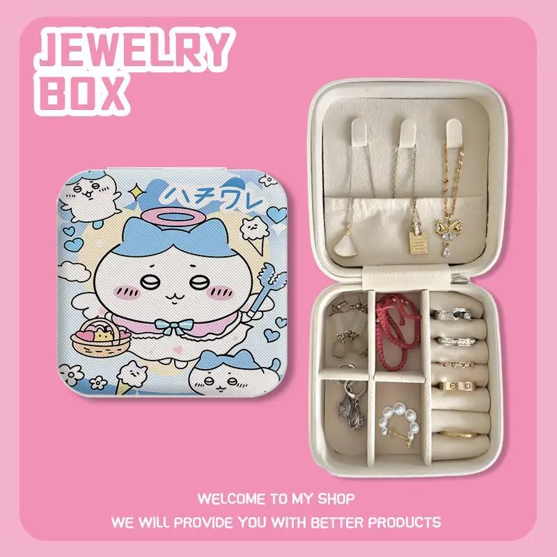 Jiyikawa Usachi Portable Earring Jewelry Box for Necklaces, Rings, Bracelets – Small and Mini Hand Accessories Storage Box view 4