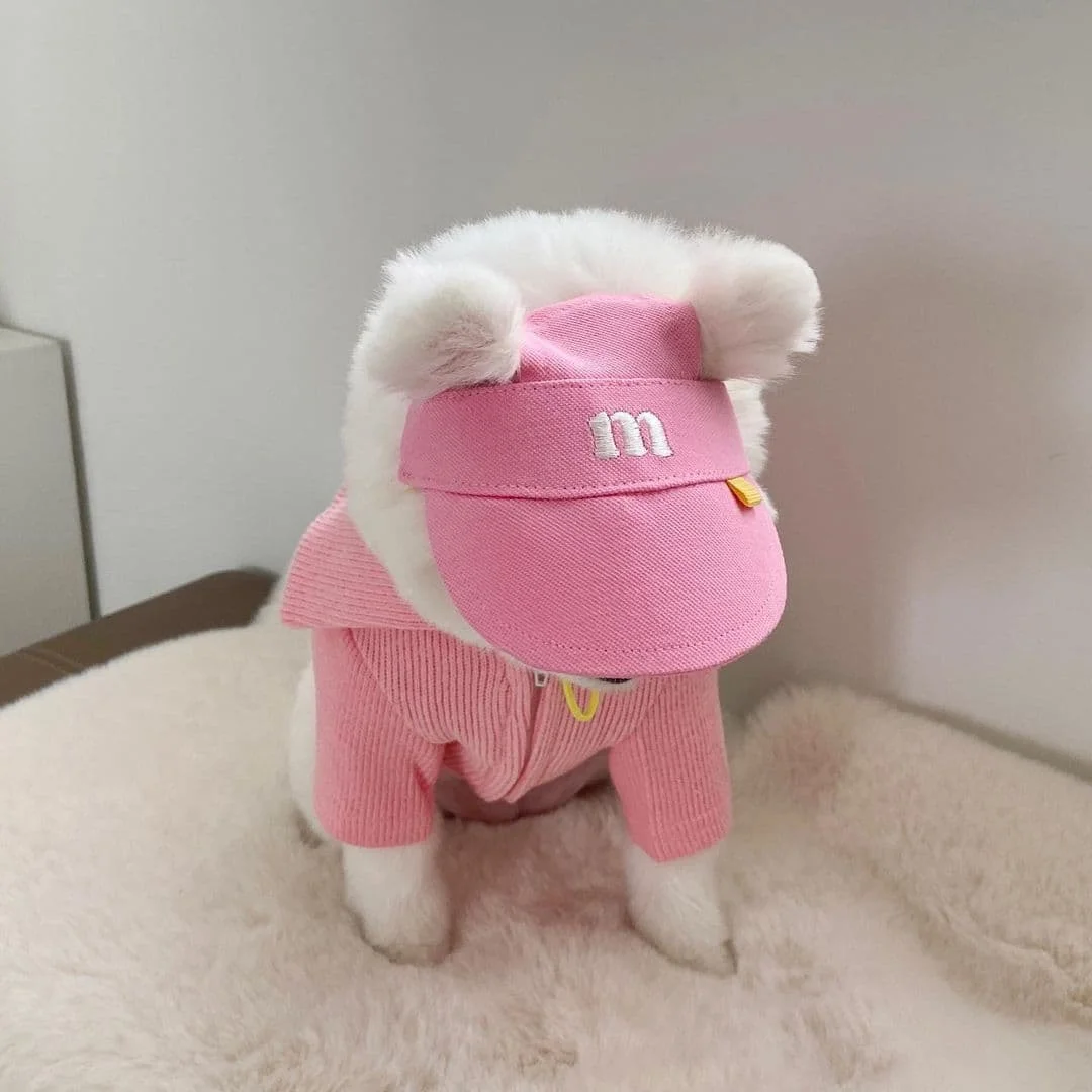 Small Dog Sun Visor Hat Breathable Lightweight Pet Outdoor Cap Anti-UV Sun Hat Adjustable Chin Rope Cute Pet Photo Accessory
