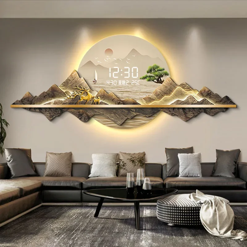 Art Mural Wall Clocks Digital Luxury Led Interior Large Modern Aesthetic Wall Watch Creative Reloj De Pared Home Decoration