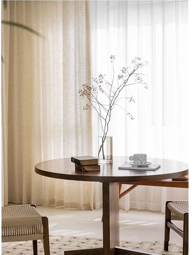 

Элегантные льняные полупрозрачные шторы для гостиных, спален, кабинетов, чайных комнат, комнат для йоги, хлопковые льняные шторы, тюлевые занавески, индивидуальный размер.