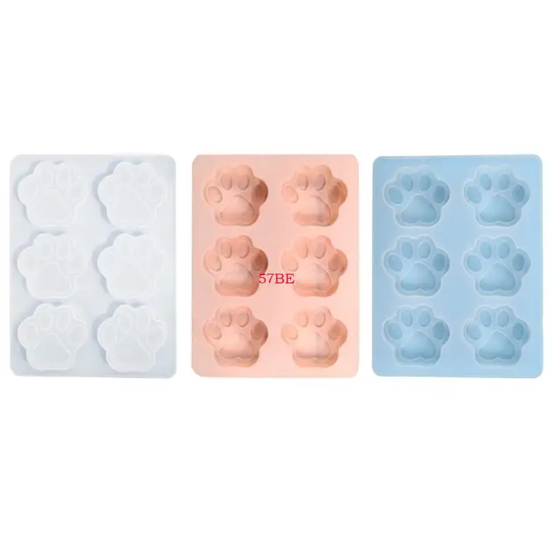 57be 6 schattige kat poot siliconen vorm fondant chocoladeschimmel diy bakgereedschap