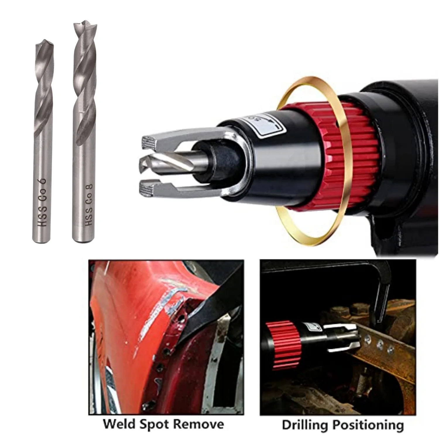 

1/2pcs 6/8mm HSS CO Spot Weld Drill Bit Welder Remover Cutter For Removing Spot Welds Metal Hole Grooving Opener Drilling Tool