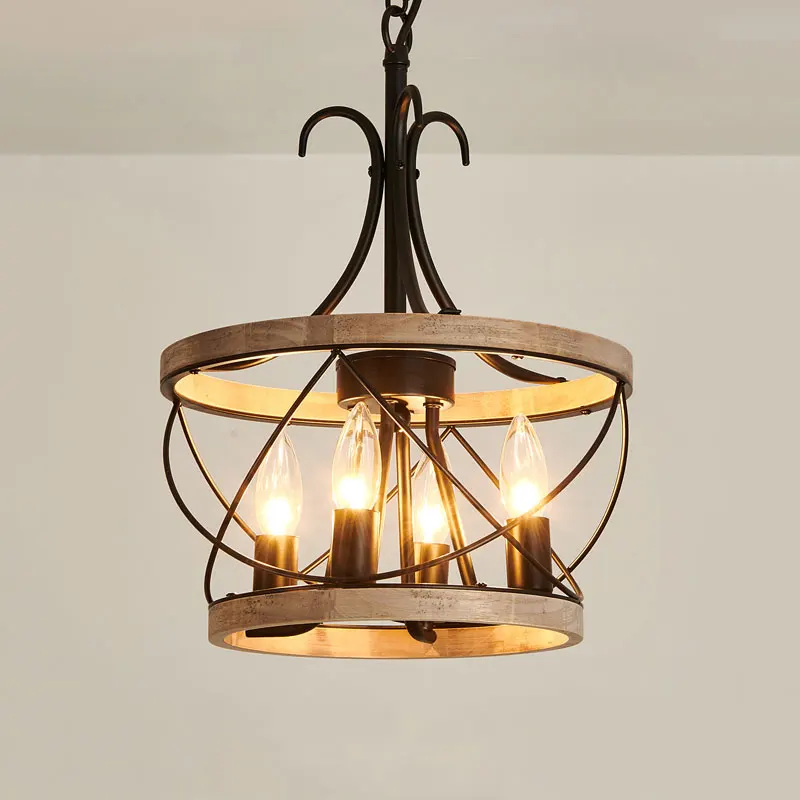 

Loft American Countryside Living Room Pendant Light Creative Homestay Bedroom Light Retro Restaurant Kitchen Pendant Lamp