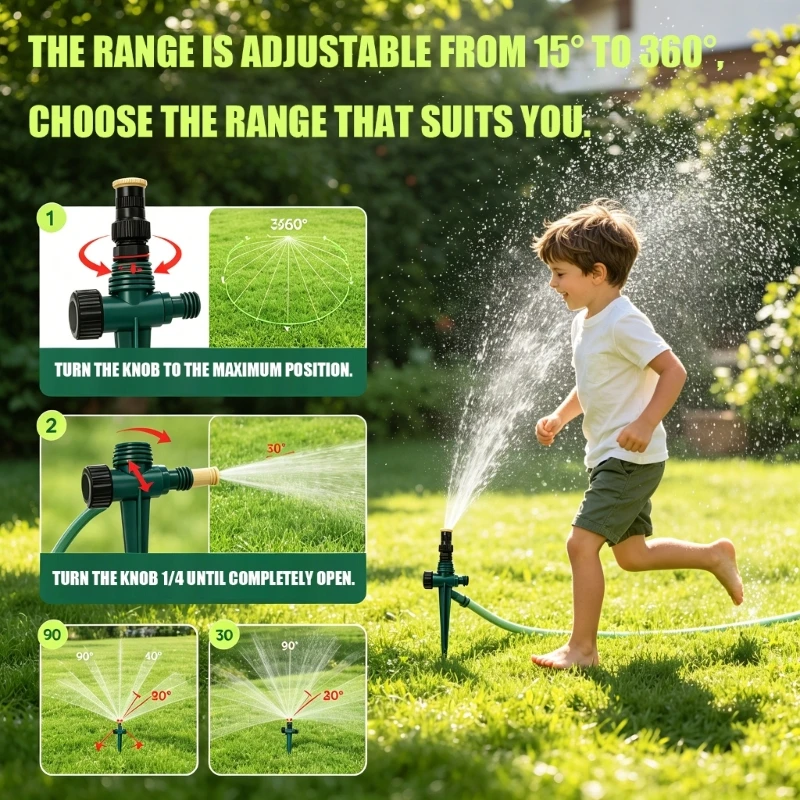 Lawn And Flower Bed Irrigation Sprinkler Set 21 Piece 360°Adjustable Stake Watering with Connector Accessories A0KF