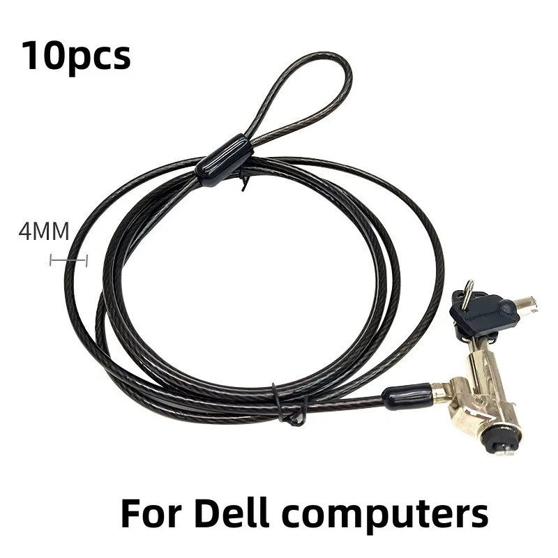 10pcs 1.8m Dell laptop Computer Password Lock With Key Anti-Theft Chain Lock Notebook Protective Lock