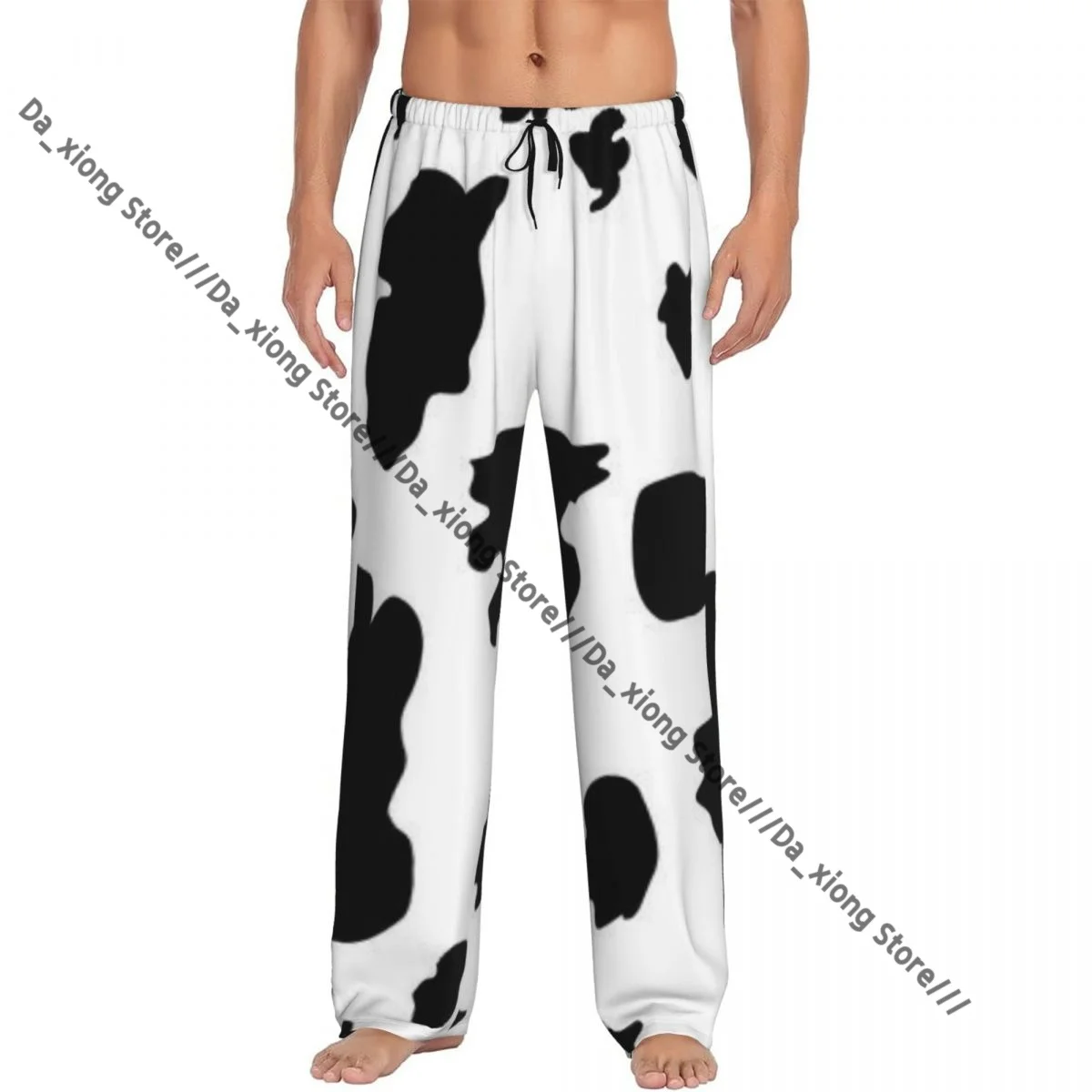 Men Sleep Bottoms Male Lounge Trousers Men's Cow Skin Texture Pajama Pants