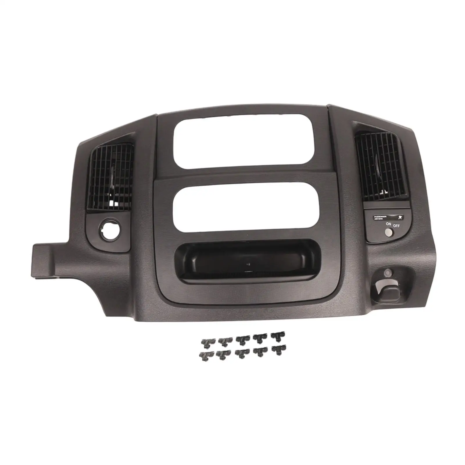 Sleek Black Instrument Panel Cover Bezel Air Vent Trim Interior Upgrade for Dodge Ram 1500 2002-2005