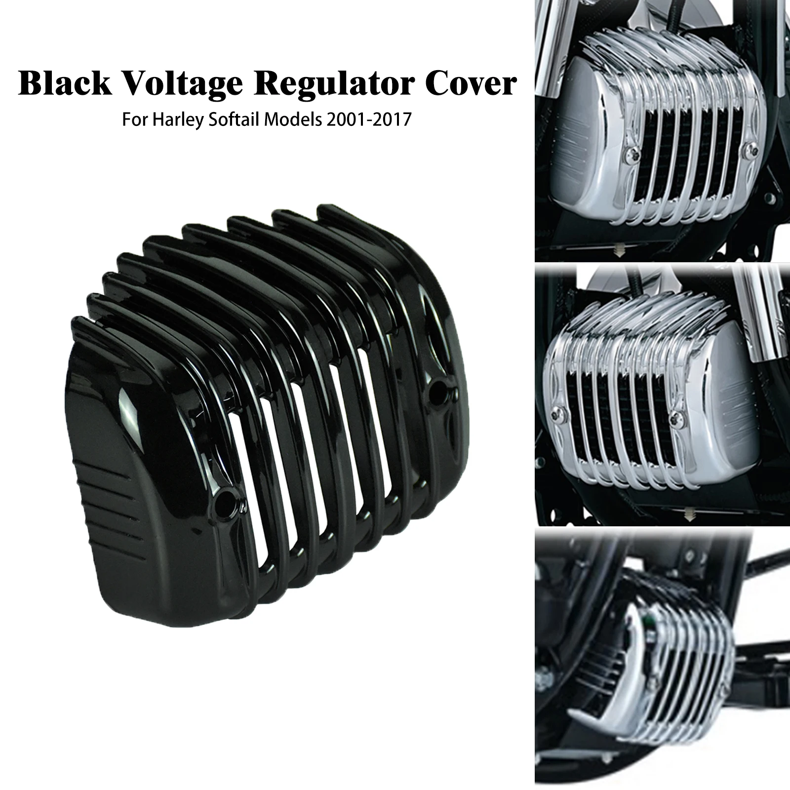 Motorcycle Voltage Regulator Cover Fairing Black For Harley Softail Fat Boy Breakout Custom FXS FXSB FLSTSB FXSTC FLSTC 2001-17