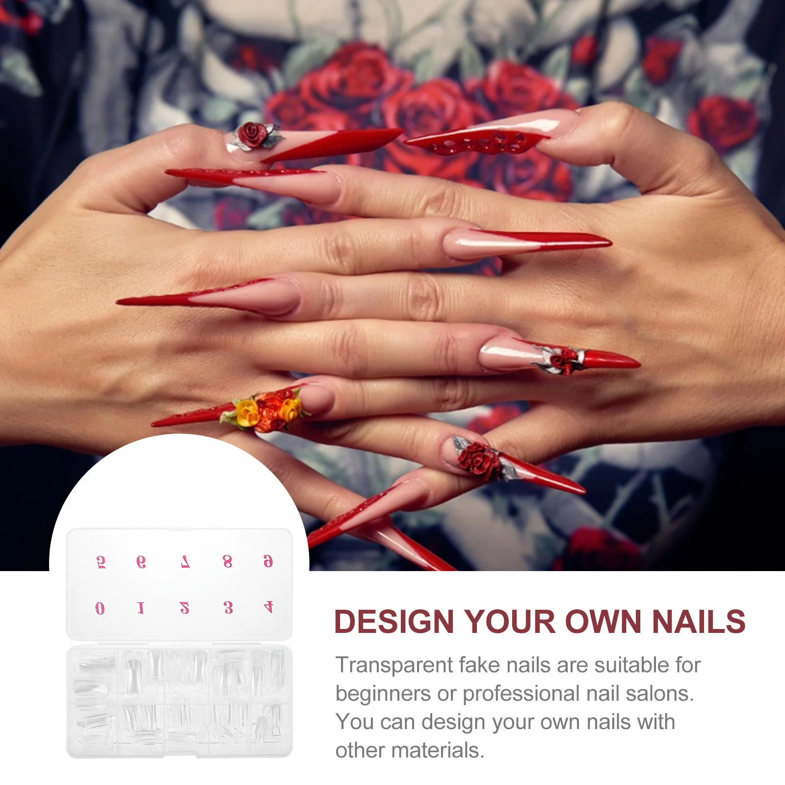 

1000Pcs French Fake Nails Transparent High Quality Plastic False Nail Tips DIY Manicure Art Supplies Woman Nail Decor