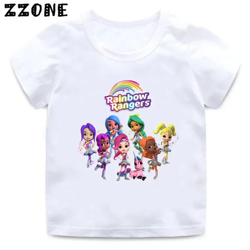 Rainbow Rangers t-shirt anak-anak lucu obral besar baju anak perempuan bayi imut musim panas t-shirt anak-anak lengan pendek atasan