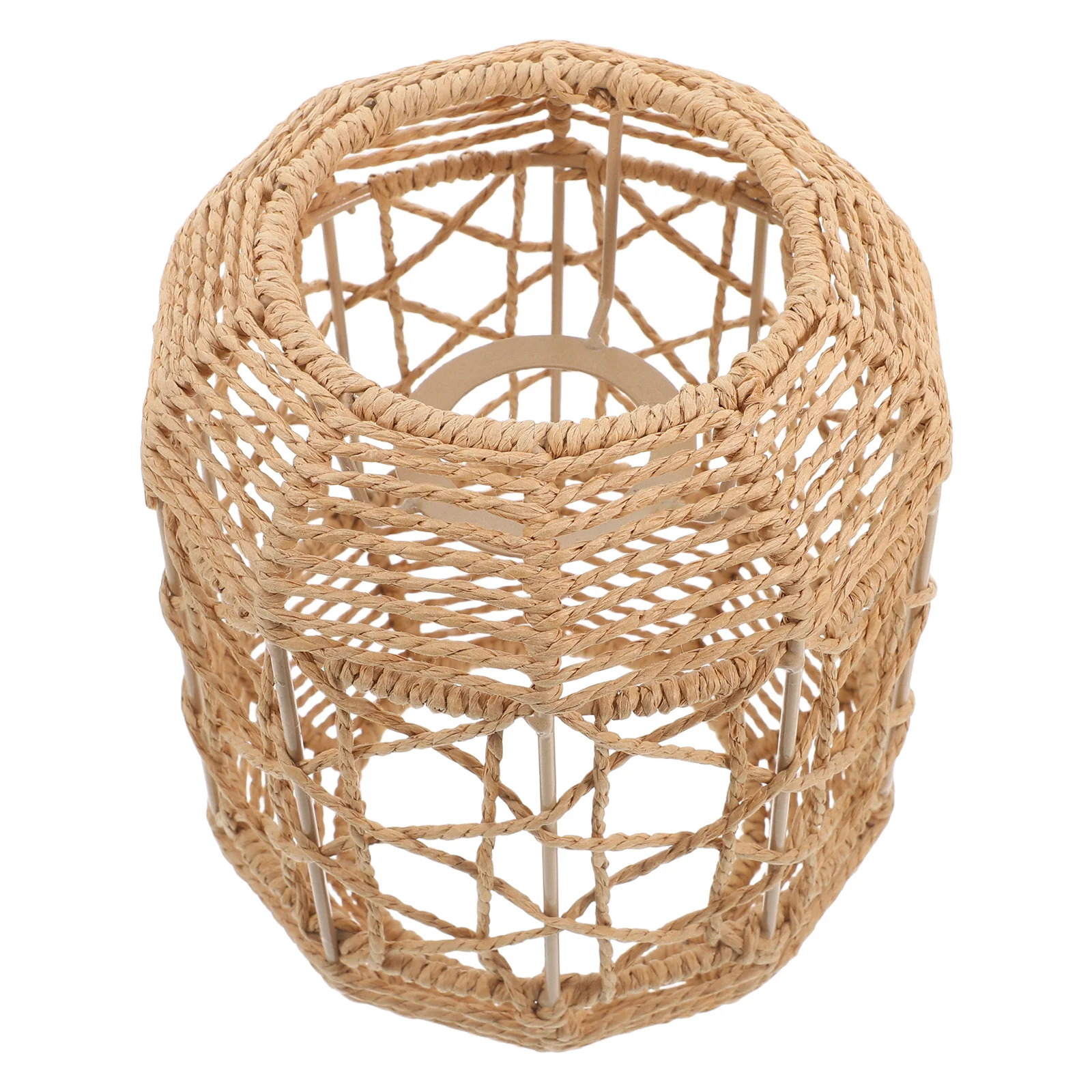 

Handmade Imitation Rattan Pendant Lamp Rustic Paper Rope Woven Light Shade for Dining Room Tea Living Room Decorative