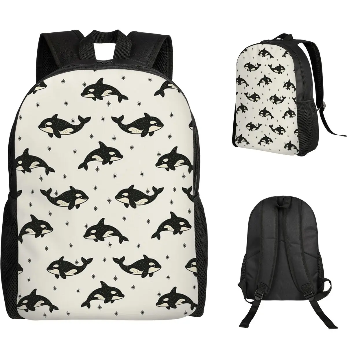 

Killer Whale Orca Pattern Backpack Student Boys Girls BookBag School Bag Laptop Shoulder Bags
