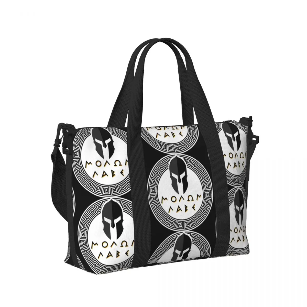 

Spartan Molon Labe Sparta Beach Travel Bag Large Capacity Tote Bags for Gym Yoga Women Shopping Duffle Shoulder Bag