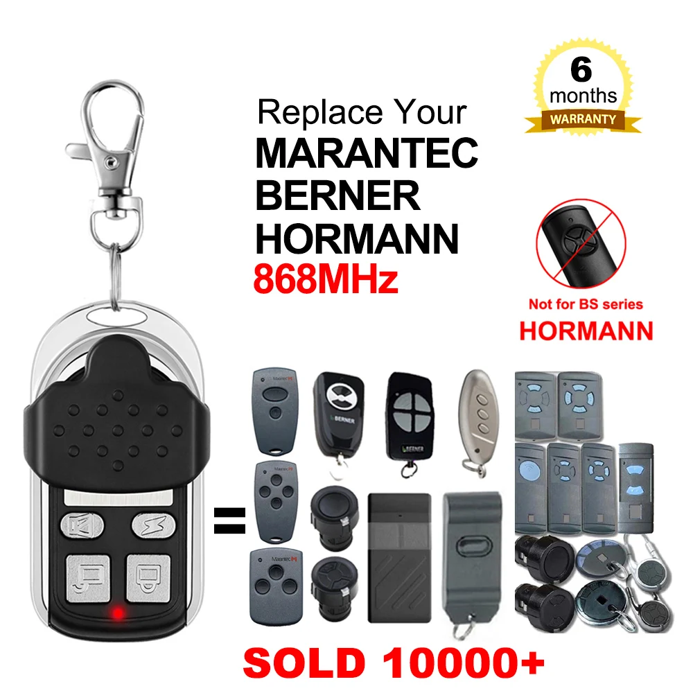 HORMANN HSM4 HSM2 HSE2 HSE4 HS4 Garage Door Remote 868MHz Replicator Door Command Handheld Transmitter