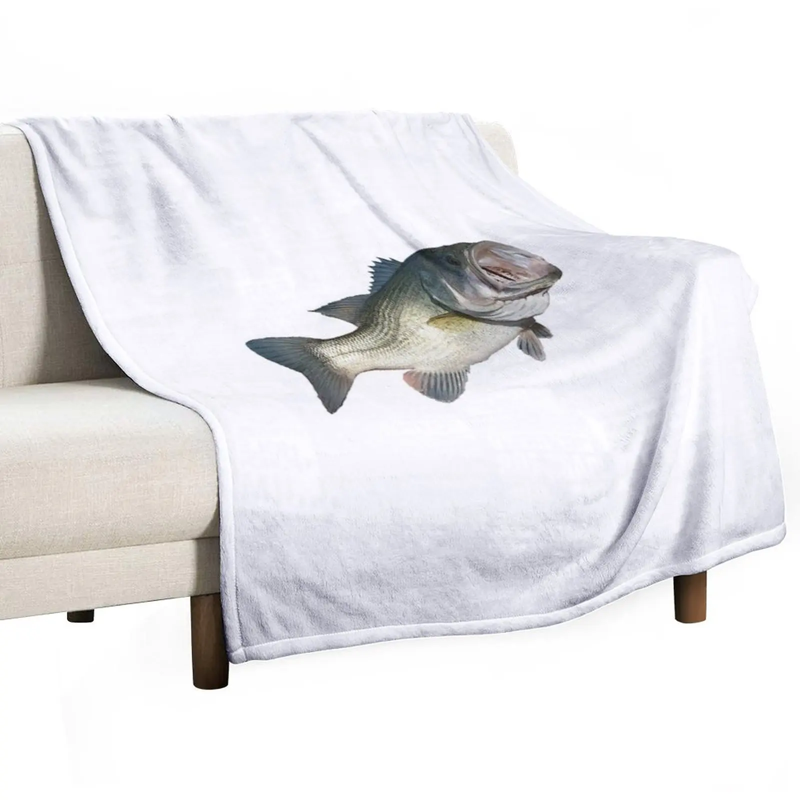 Largemouth Bass Throw Blanket funny gift warm winter Beach Blankets