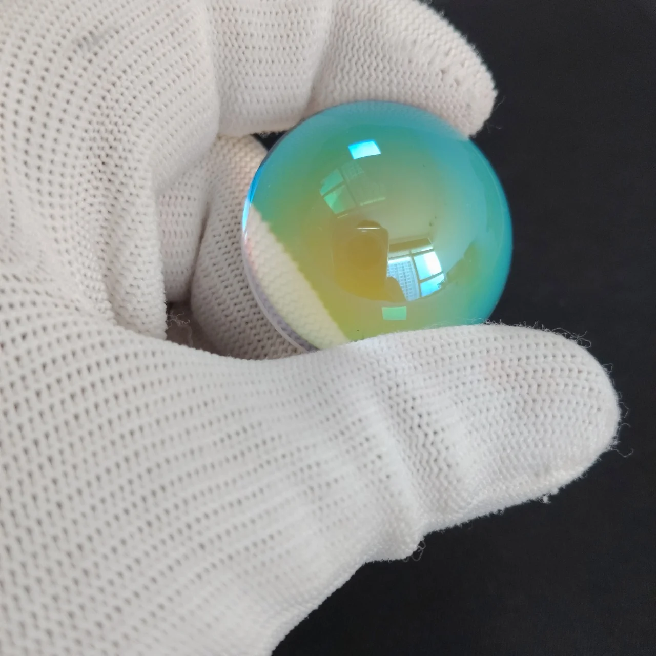 33x14.5mm  Slightly Defective Rainbow Coated Optical Convex And Concave Magnifying Lenses Nearly New For DIY Decoration