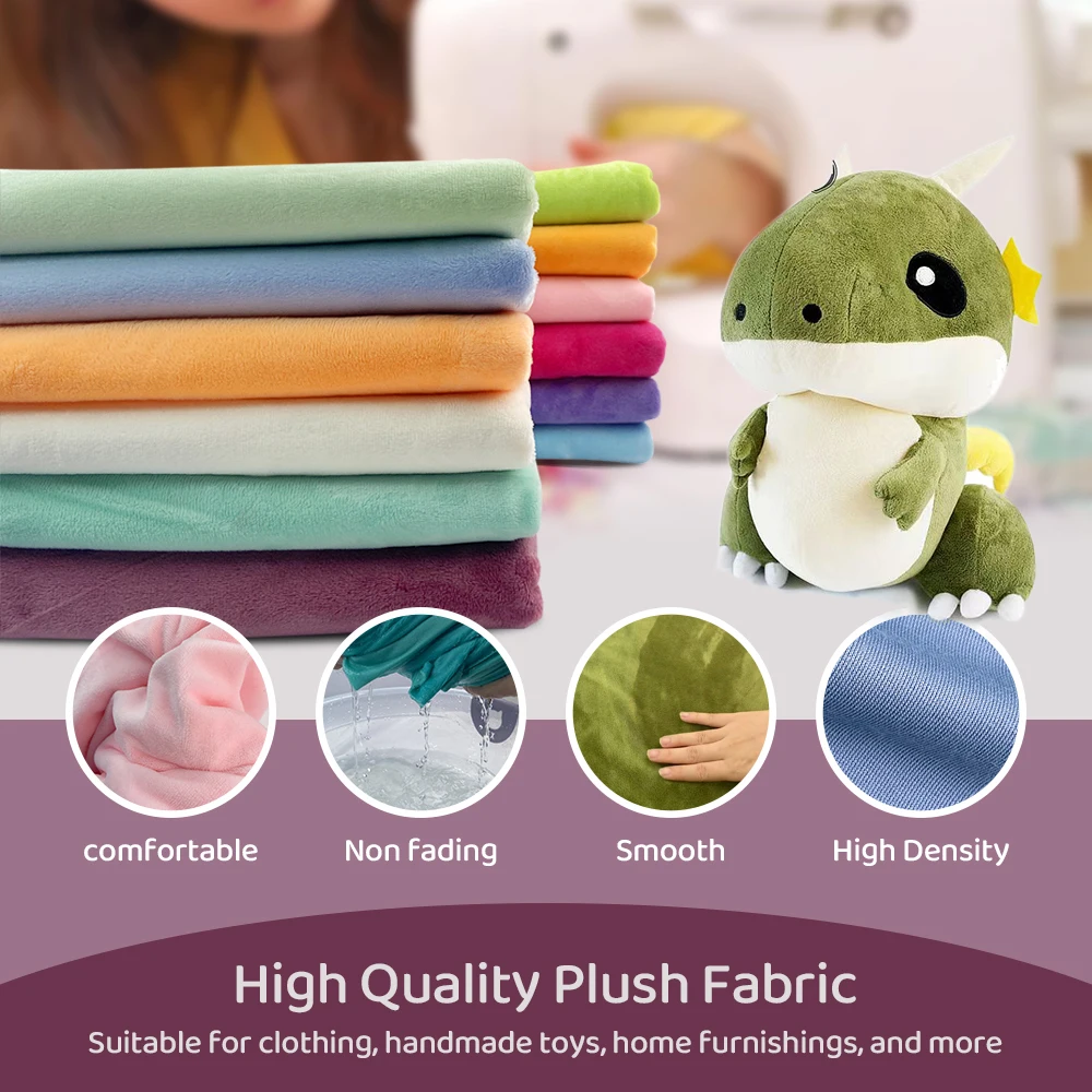 1.5mm Pile Length Plush Fabric Eco-friendly Woven With100% Polyester Material Make Toys Plush Fabric By The Meter For Sewing