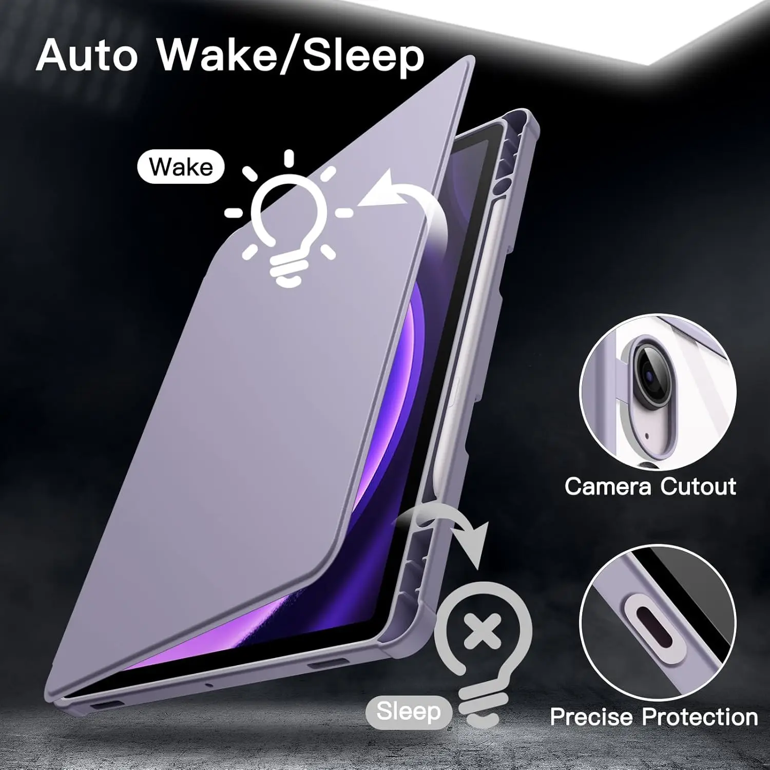 For Samsung Galaxy Tab S10 FE/S9 FE 10.9inch/Galaxy Tab S9 11inch Case with Pen Holder 360 Degree Rotation Stand Auto Wake/Sleep