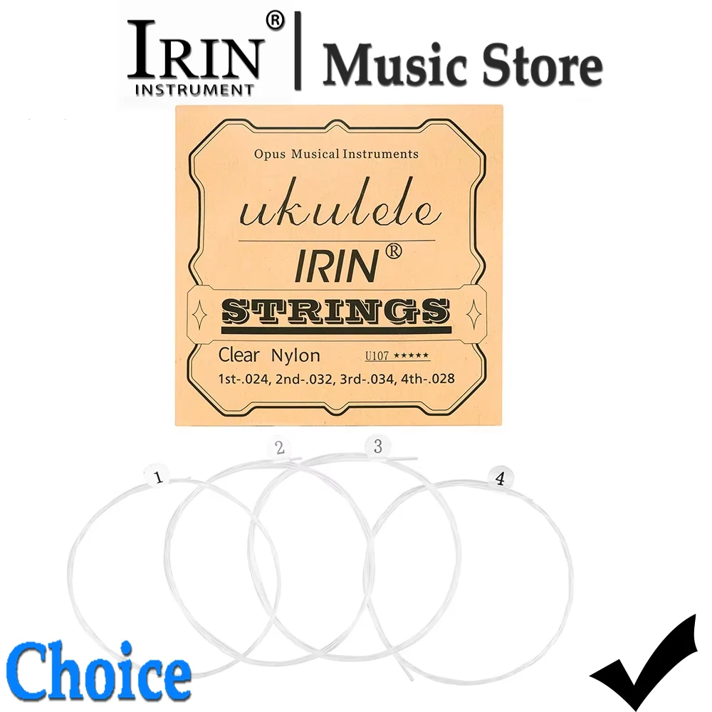 IRIN U107 Ukulele Strings 4pcs/set Professional Clear Nylon Strings Ukulele Strings Stringed Instrument Parts Accessories