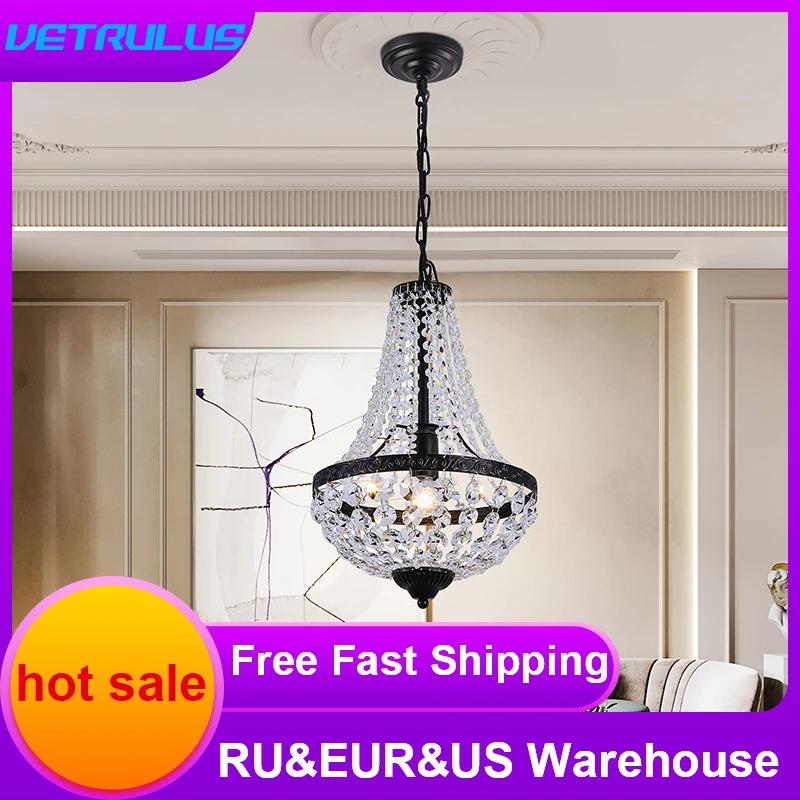 Modern Crystal Pendant Light Ceiling Lamp Luxury Chandelier Nordic Decor Led  Living Dining Room Hotel Lustre Hanging Fixture