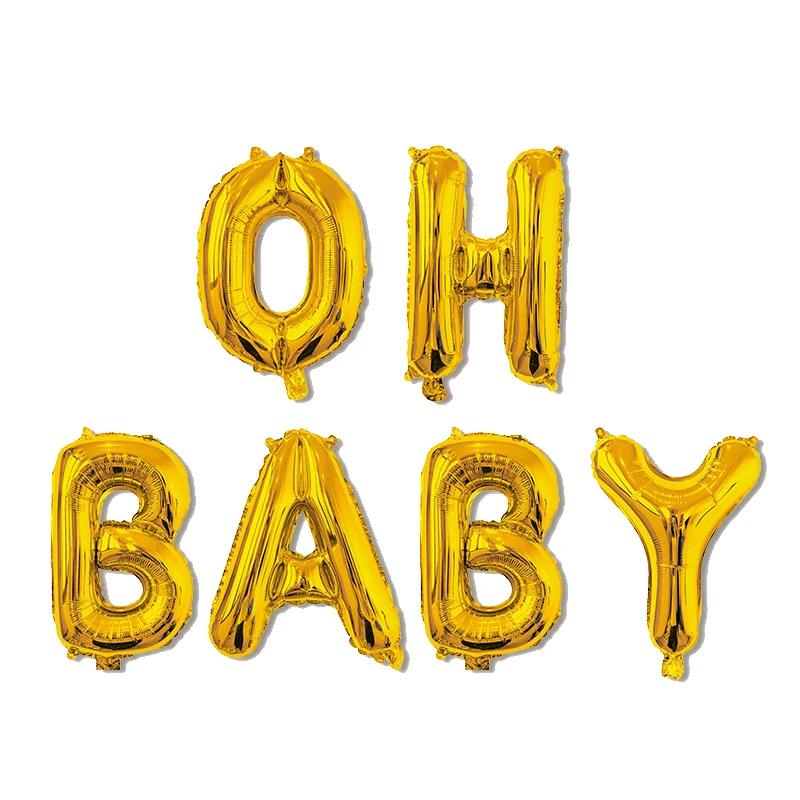 Oh Baby Photo Booth Props Tableware Cupcake Toppers Water Bottle Paper Stickers Baby Shower Party Kids Happy Birthday Supplies