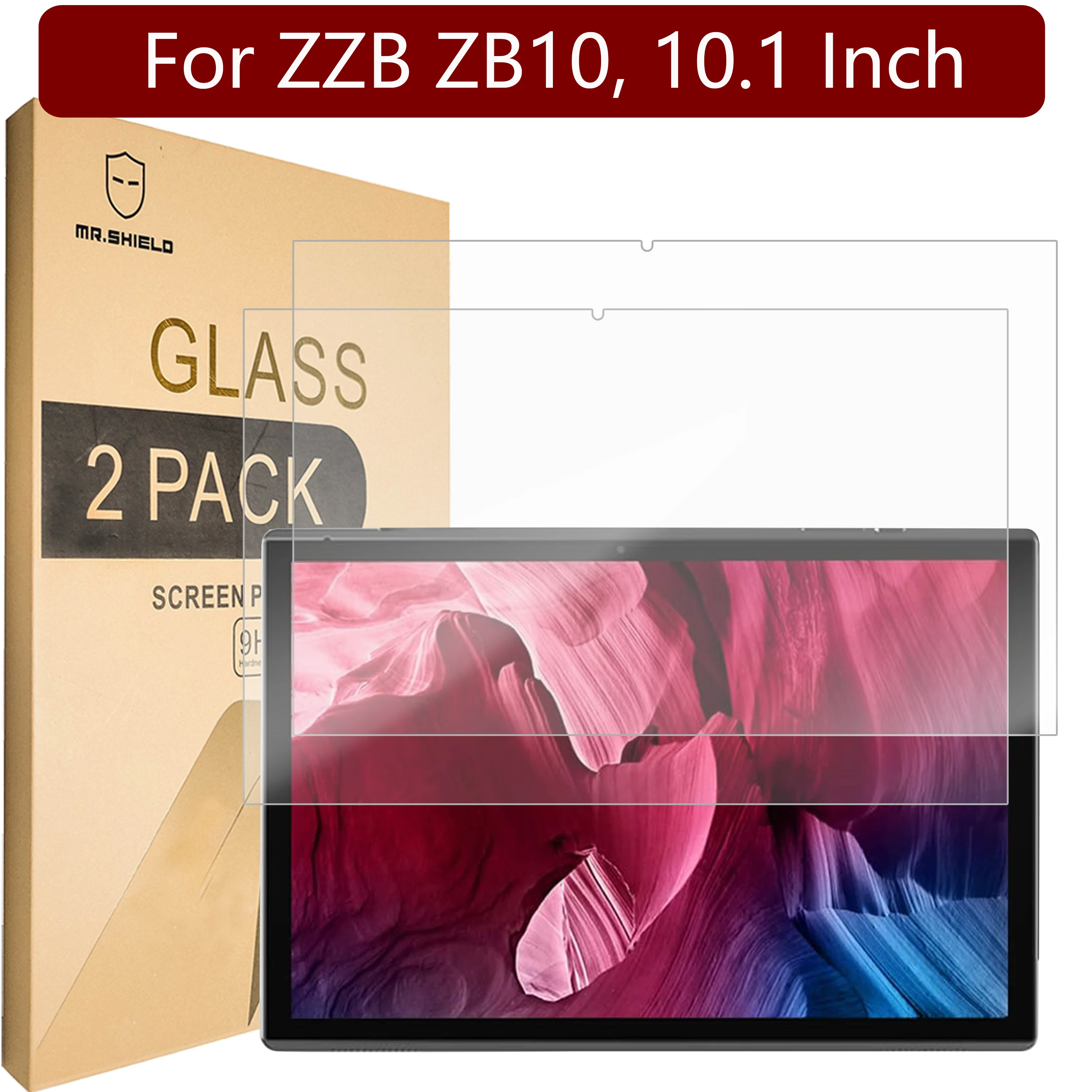 

Mr.Shield Screen Protector compatible with ZZB ZB10,10.1 Inch [Tempered Glass] [2-PACK] [Japan Glass with 9H Hardness]