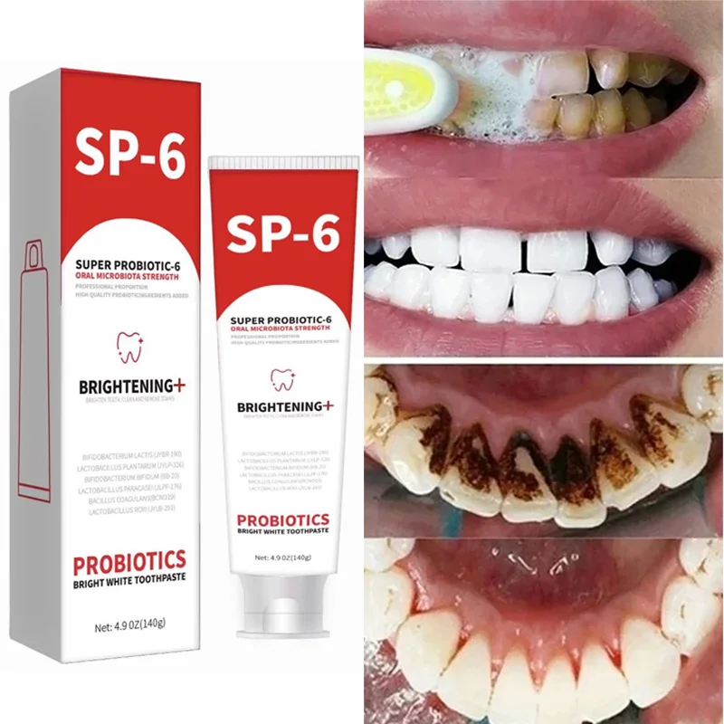 SP-6 Probiotic Toothpaste Whiten Tooth Remove Plaque Stains Oral Hygiene Clean Fresh Breath Protect Gum Teeth Care Products 2024