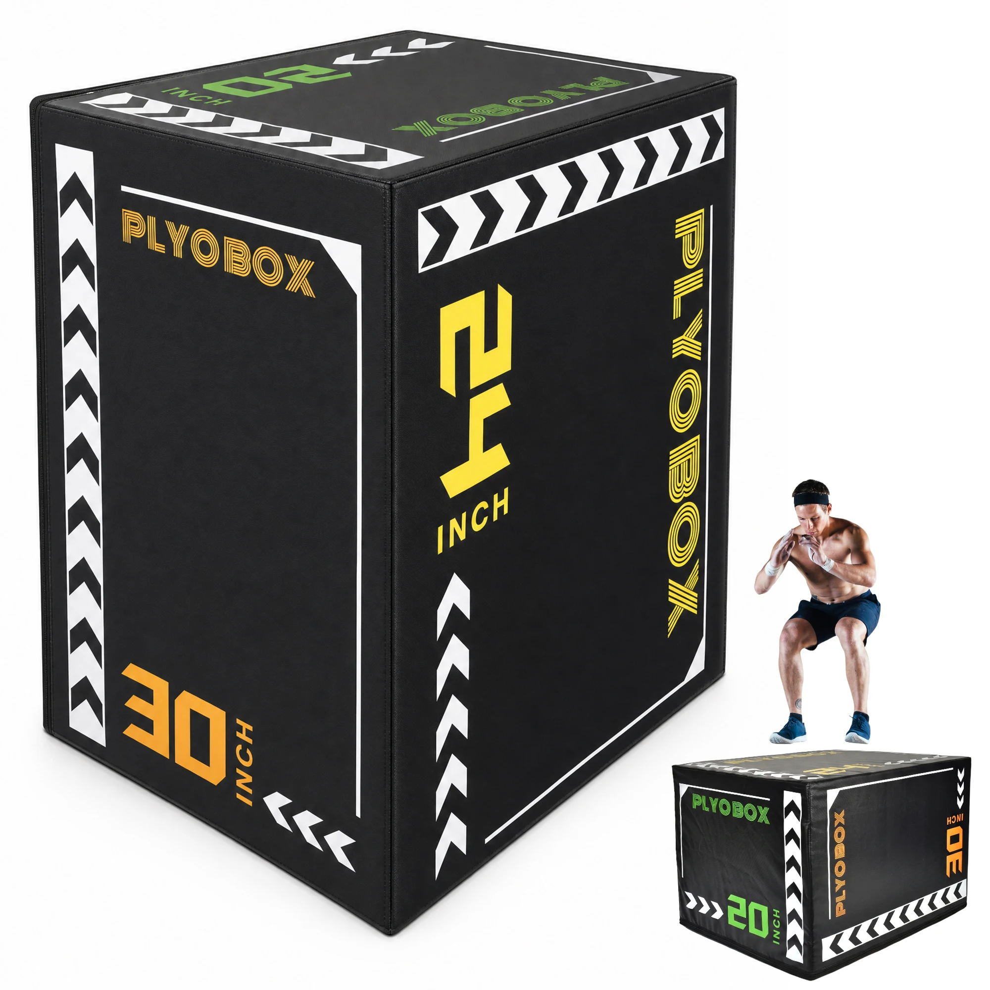 3-in-1 Plyometric Jump Box, 20/24/30