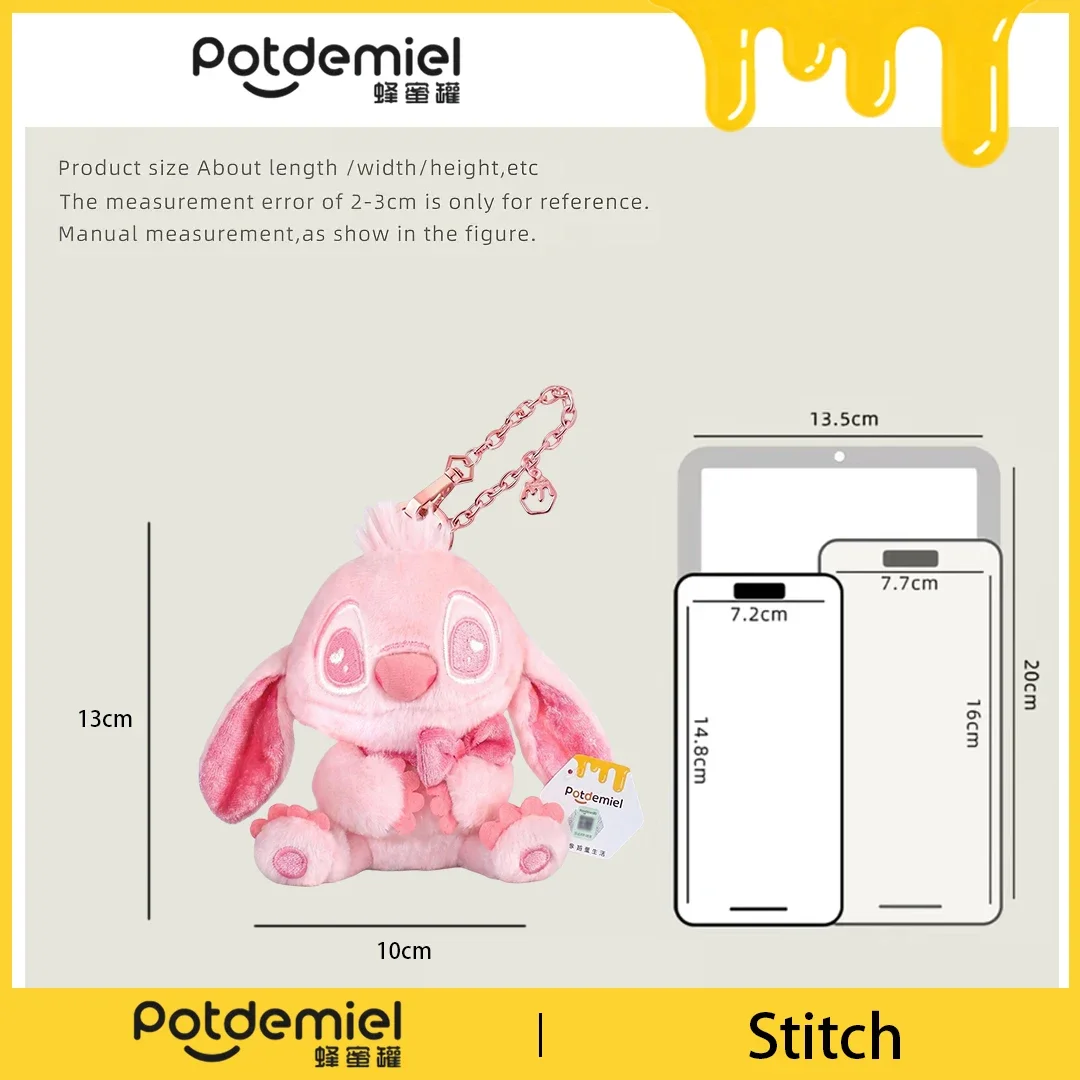 Potdemiel Disney Stitch Plush Keychain Cute Stuffed Doll Bag Charm Pendant Kawaii Anime Backpack Decoration Girls Holiday Gift - view 2