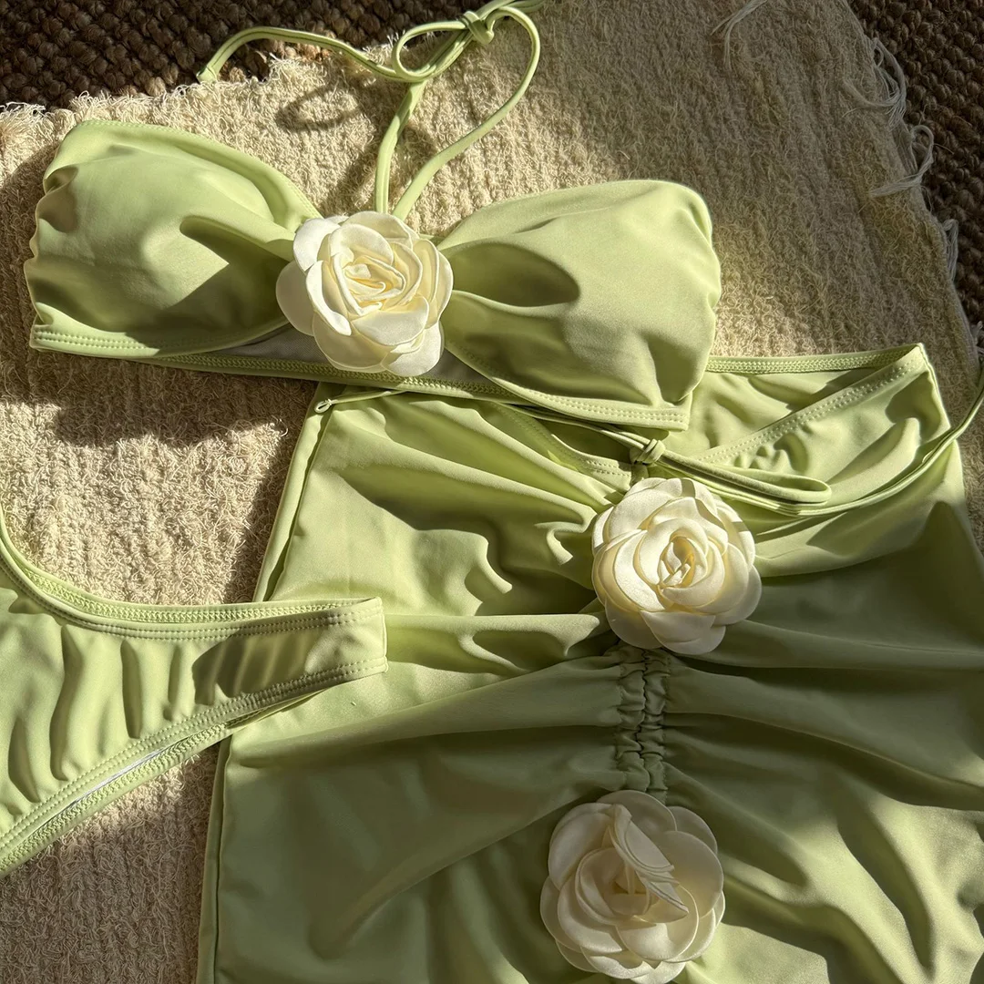 Neuer 3D-Blumen-Bikini mit Rock, brasilianischer Bikini, Damen-Badeanzug, dreiteiliges Bikini-Set, Damen-Badebekleidung, Badeanzug, Badebekleidung, Schwimmbekleidung V5755 – Detail 31