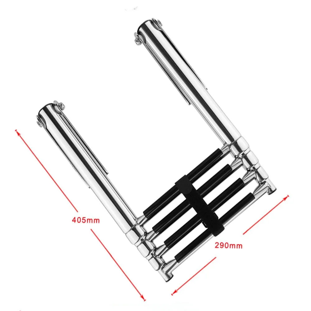 4 Step Boat Telescoping Folding Ladder Stainless Steel Marine Hardware Deck Outboard Swim Platform Marine Yacht Accessories