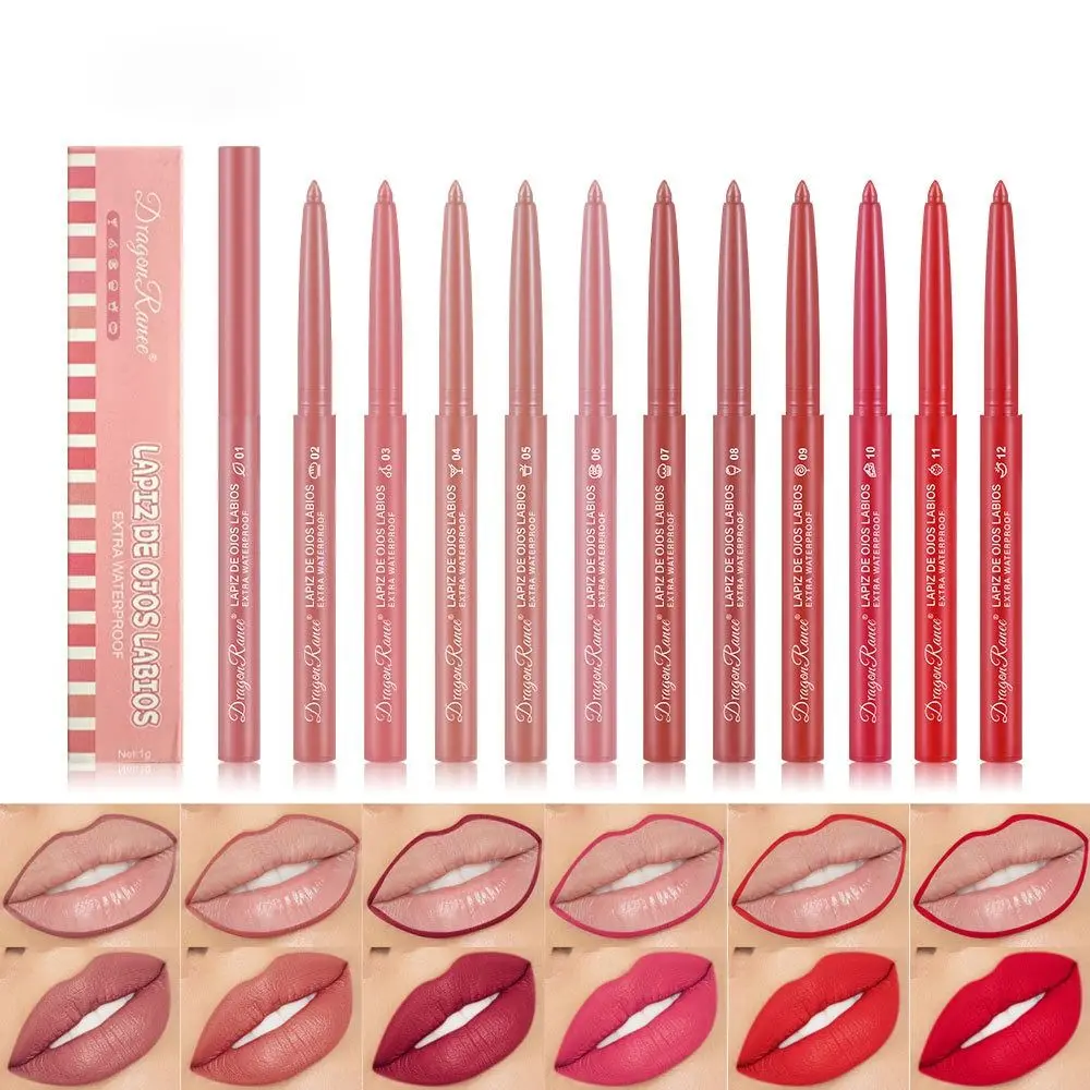 Nieuwe Waterdichte Lipliner Potlood Fluweel Matte Matte Lippenstift Potloden Natuurlijke Omtrek Lip Contour Lijn Fluwelen Lip Liner Potlood