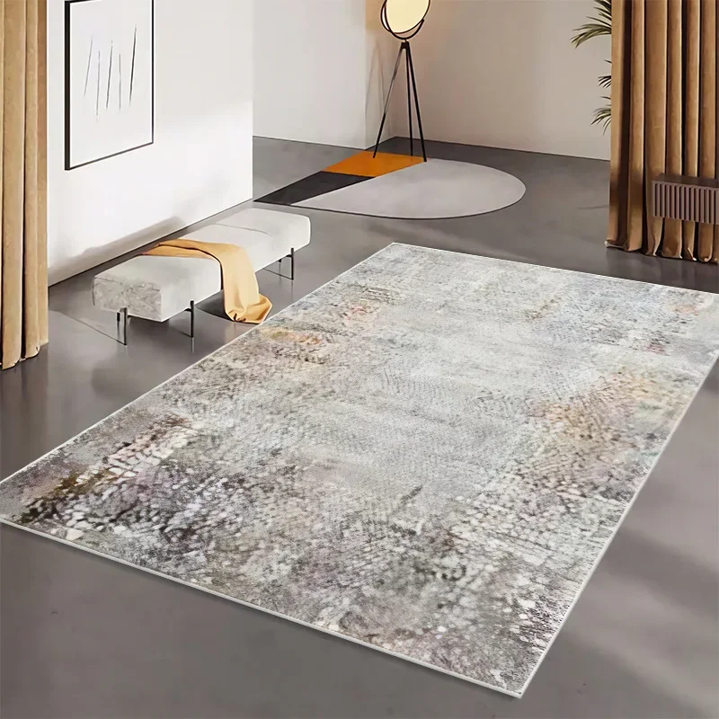 Light Luxury Home Carpets Living Room Decoration Grey Carpet Hall Simple Style Floor Mat Bedroom Bedside Large Rugs Washable